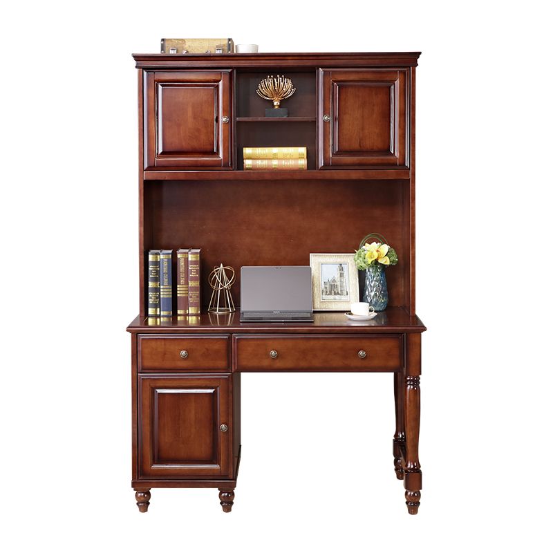 Wood desk office desk computer desk study furniture table with bookcase Exporter