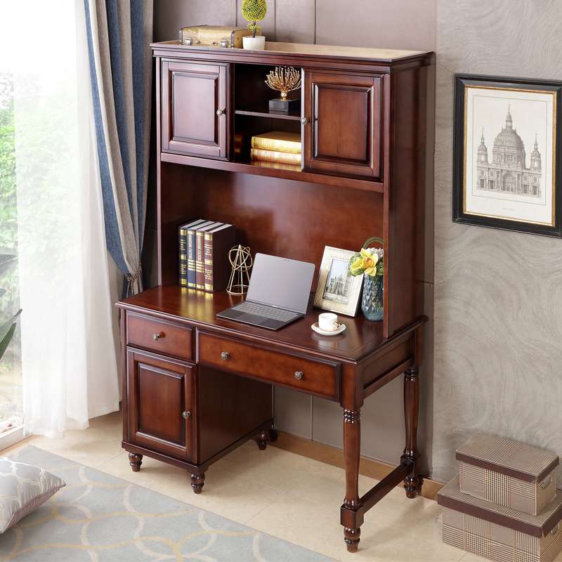 Wood desk office desk computer desk study furniture table with bookcase Exporter