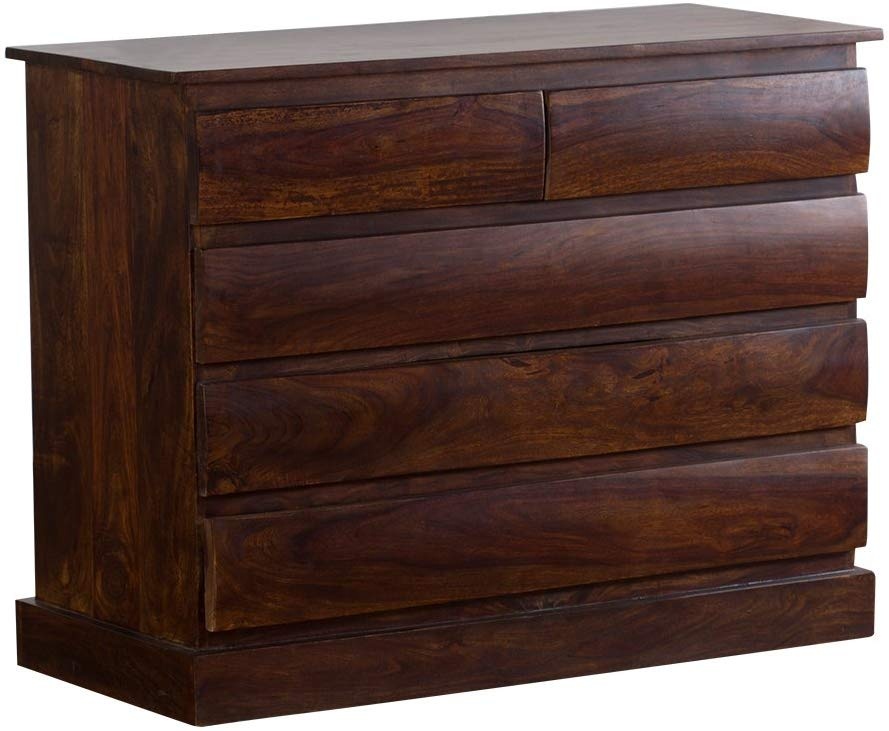 WHOLESALE Wooden Chest of 5 Drawers With Walnut Finish