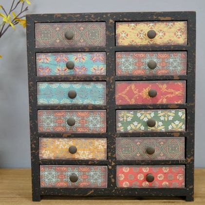 WHOLESALE  Wooden Multi Color Chest of drawers With 12 Drawers