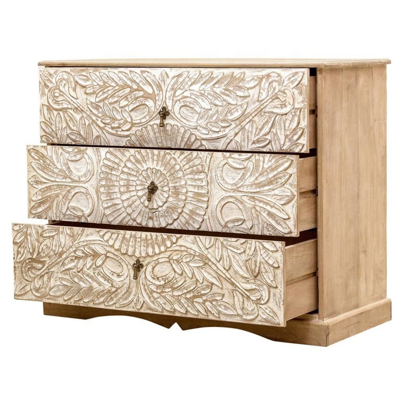 WHOLESALE Industrial carved chest of drawers