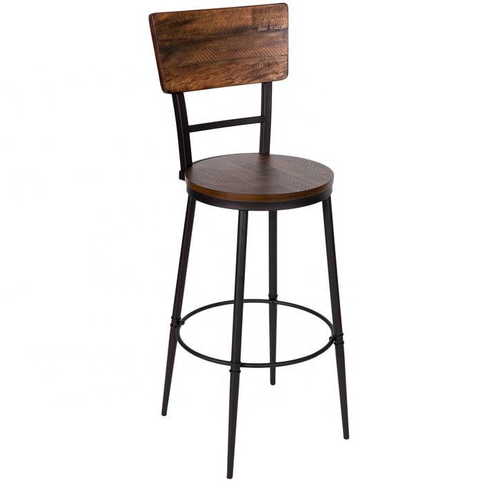 WHOLESALE   acacia wood and iron frame bar chair