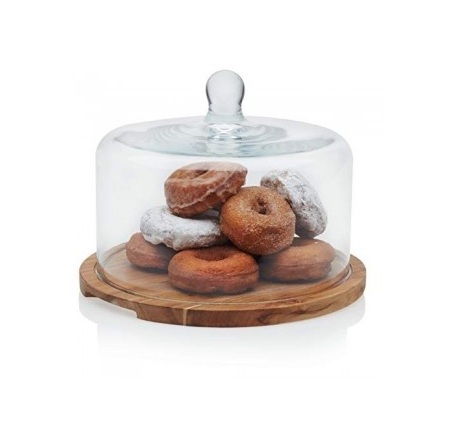 Wooden Platter With Glass Dome At Low Price Wooden Exporter