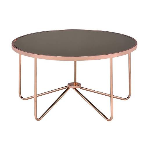 Round Copper Plated Steel Coffee Table For Home Exporter