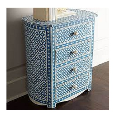 Wholesale Latest Design Bone Inlay Chest of Drawer Cabinet Handmade Bone Inlay