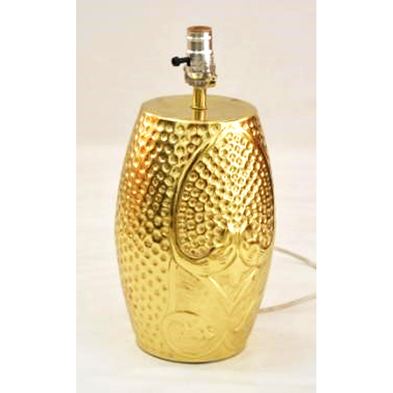 Table Lamp With Bright Gold Finishing Base And Silver Shade With Silver Exporter