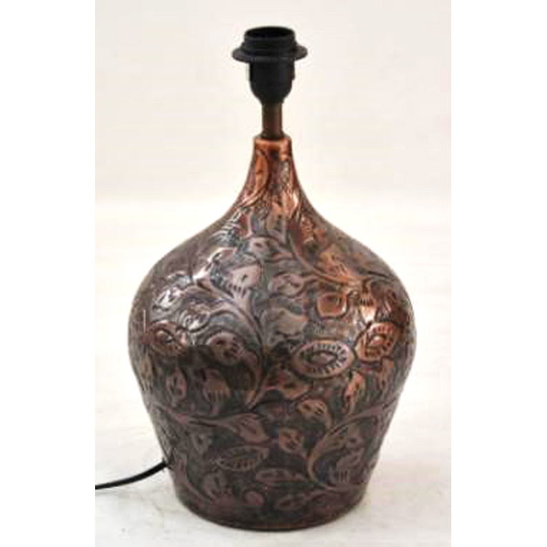 Table Lamp With Antique Copper Base And Black Holder Exporter