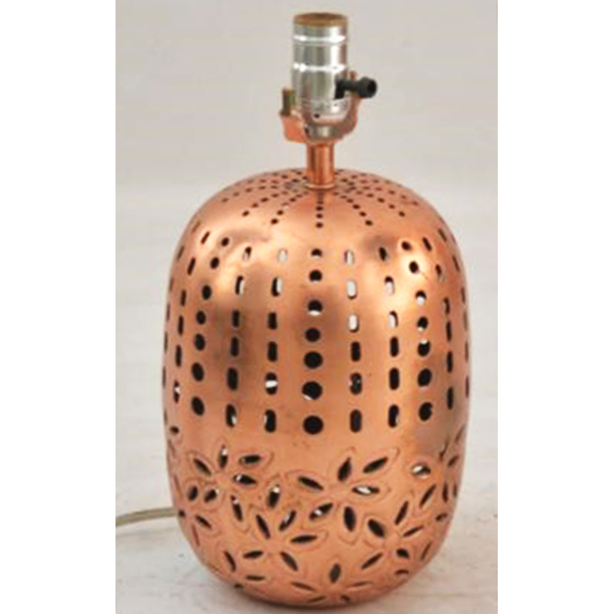 Table Lamp With Copper Finishing Base And Silver Holder Exporter