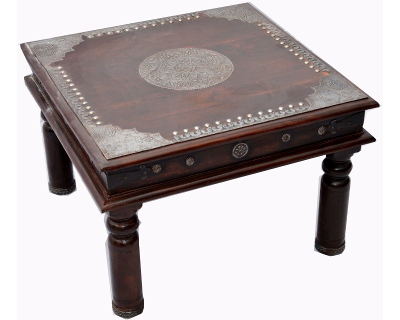 Wholesaler of DARK BROWN BRASS WORK COFFEE TABLE