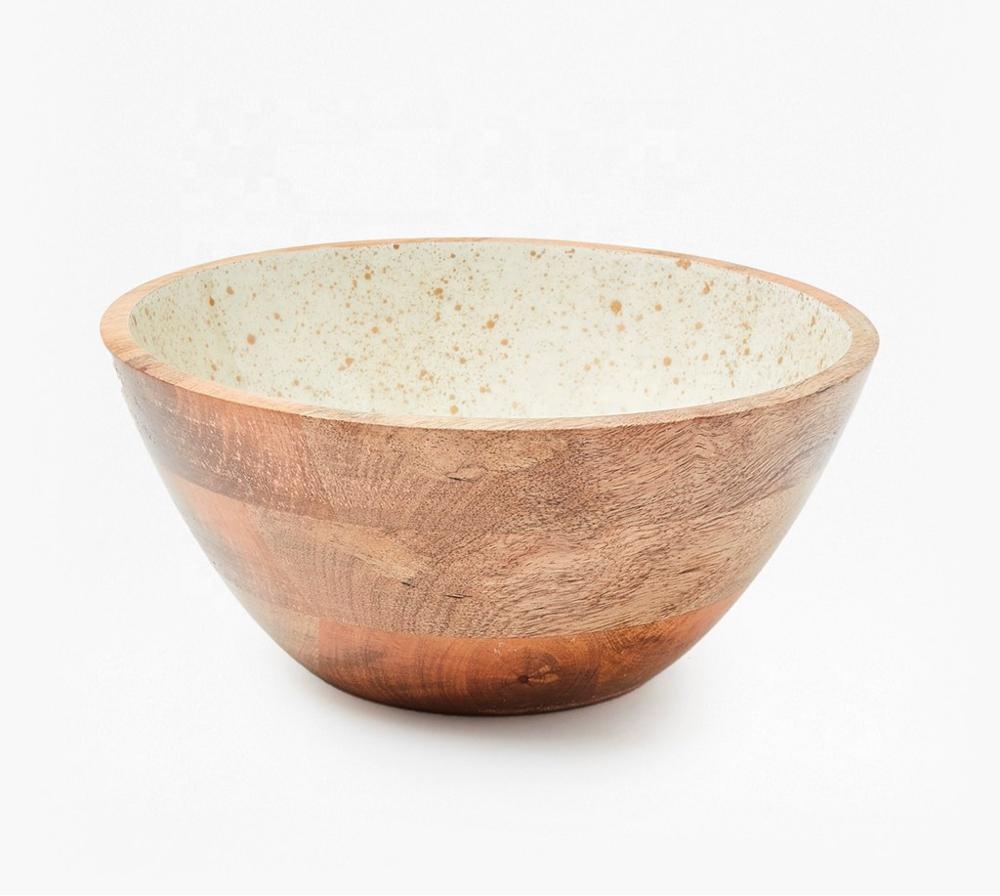 Wholesaler of Wooden enamel Fruit bowl
