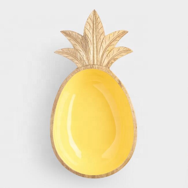 Wholesaler of WOODEN ENAMELED PINEAPPLE SALAD BOWL