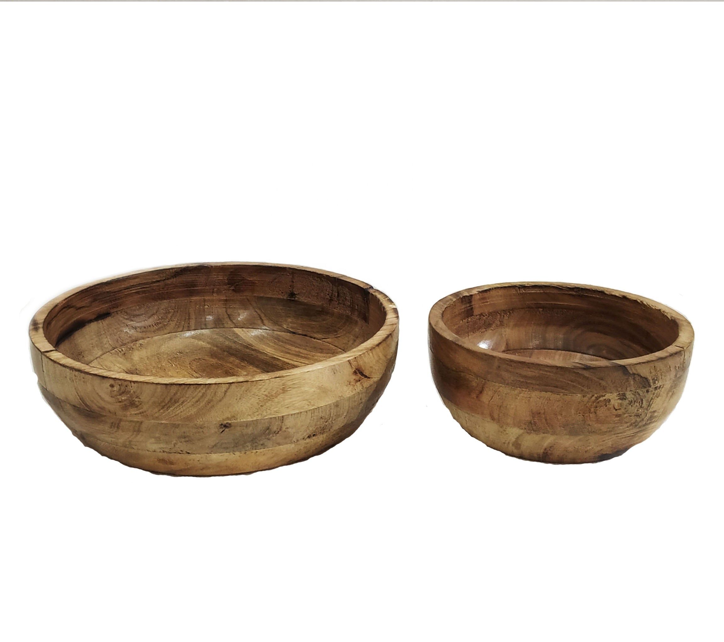 Wholesaler of Dark Wood Serving bowl set of 2 / Salad Bowl