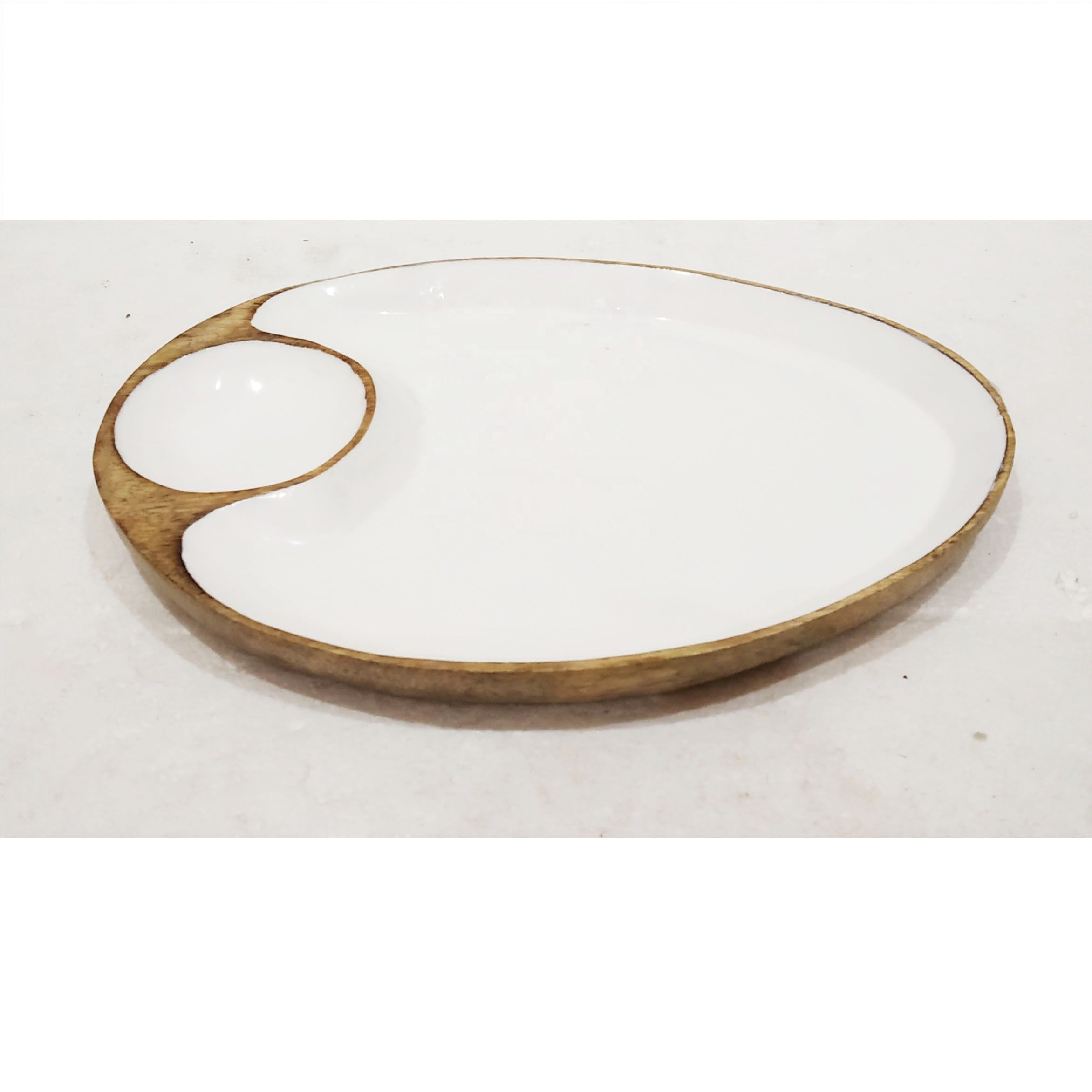 Wholesaler of New Wooden Enameled Chip and Dip Bowl