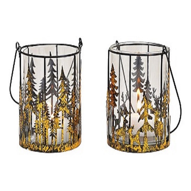 Wholesale oF Candle Stand Pack of 2 Hand Carved Metal