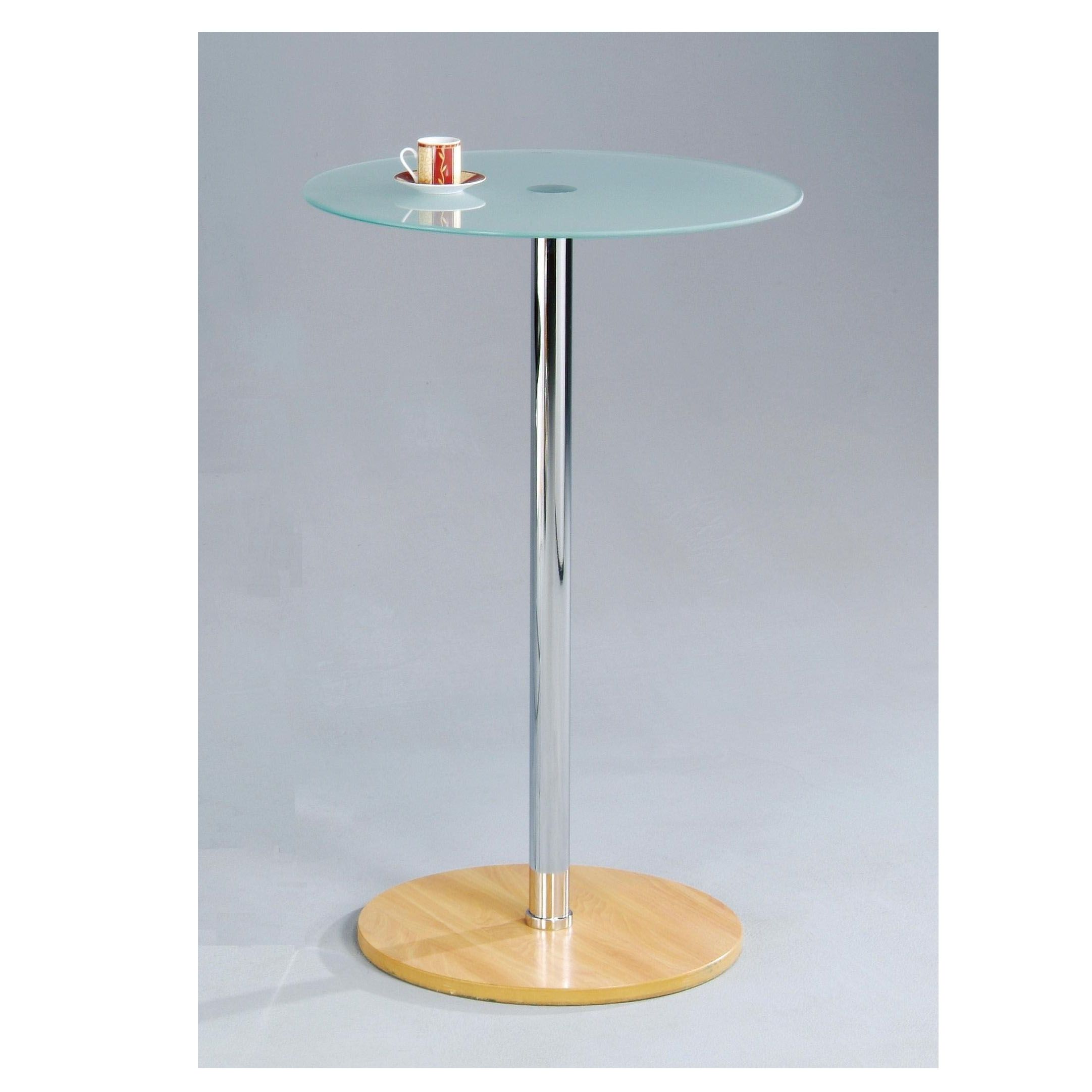 Metal Leg Frame Round Glass Bar Table Exporter