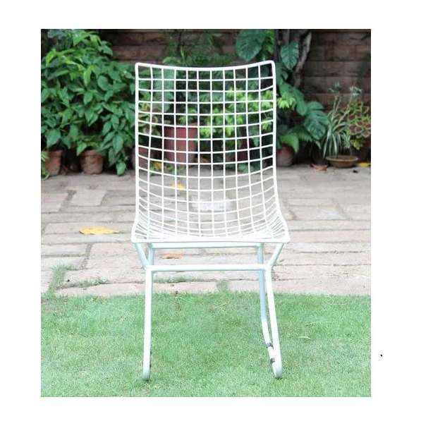 Iron Full Jali White Chair Wholesaler