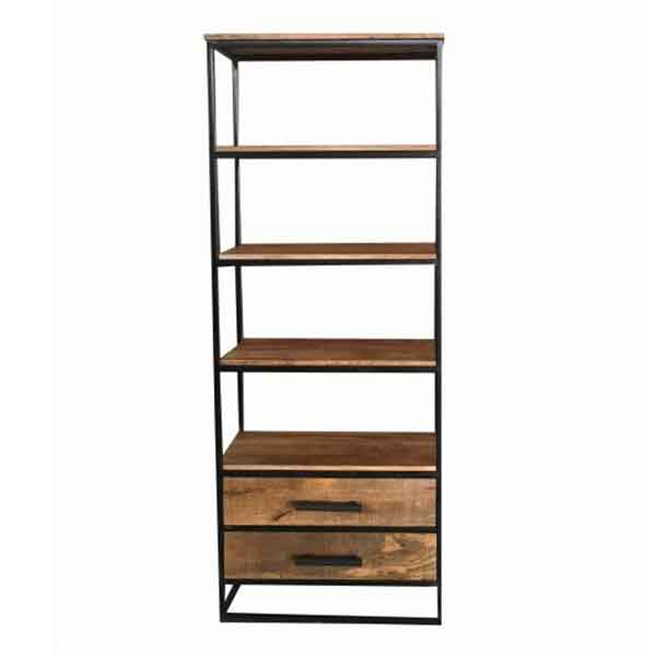 Industrial Style Bookcase with Drawers Supplier