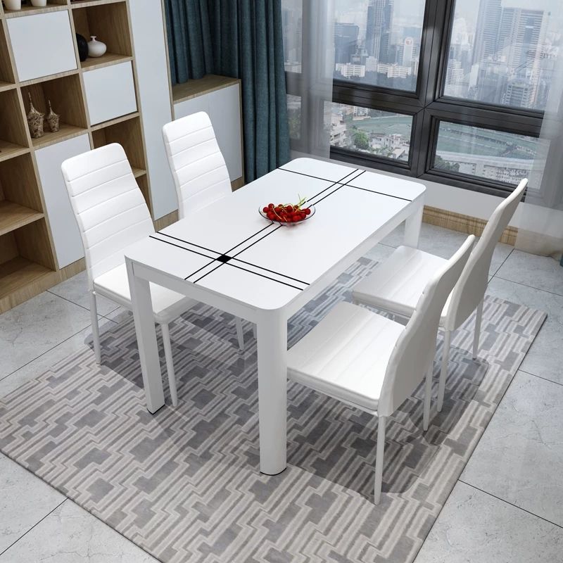 Modern Restaurant Fashion Set Kitchen Metal seater glass dinning table Exporter