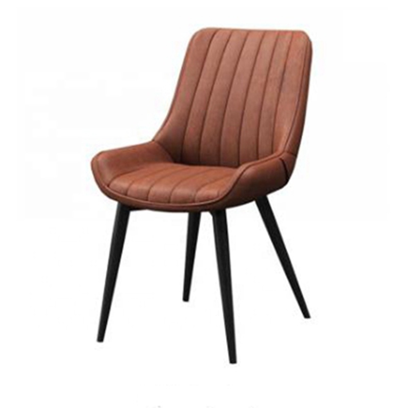 Leather seat iron leg dining chair modern armless dining chair Exporter