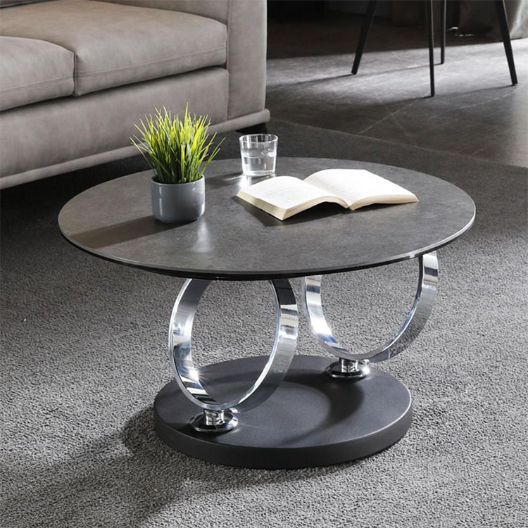 Marble top modern silver multifunction Double Coffee Table Exporter