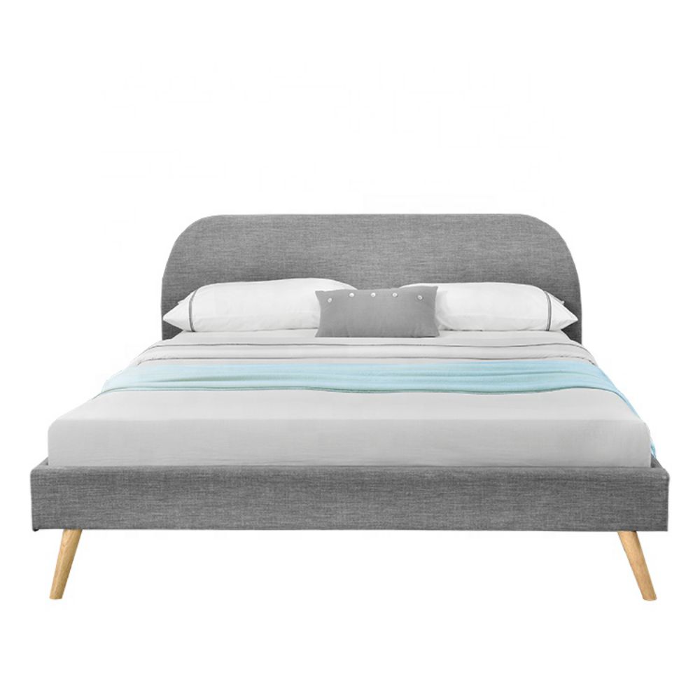 Supplier Modern Elegant Simple Home Furniture Bedroom Double Size Fabric Bed