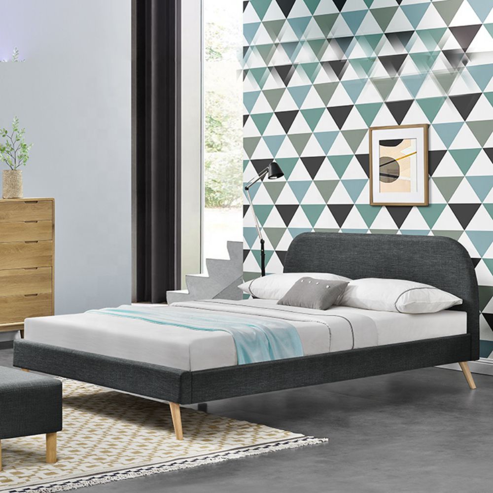 Supplier Modern Elegant Simple Home Furniture Bedroom Double Size Fabric Bed