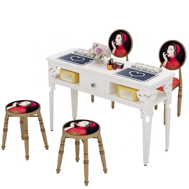 Cheap Price Salon Furniture Metal Nail Manicure Salon Table Supplier