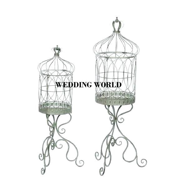 Wholesaler of Metal Bird Cage With Stand Set Of Two Different Size