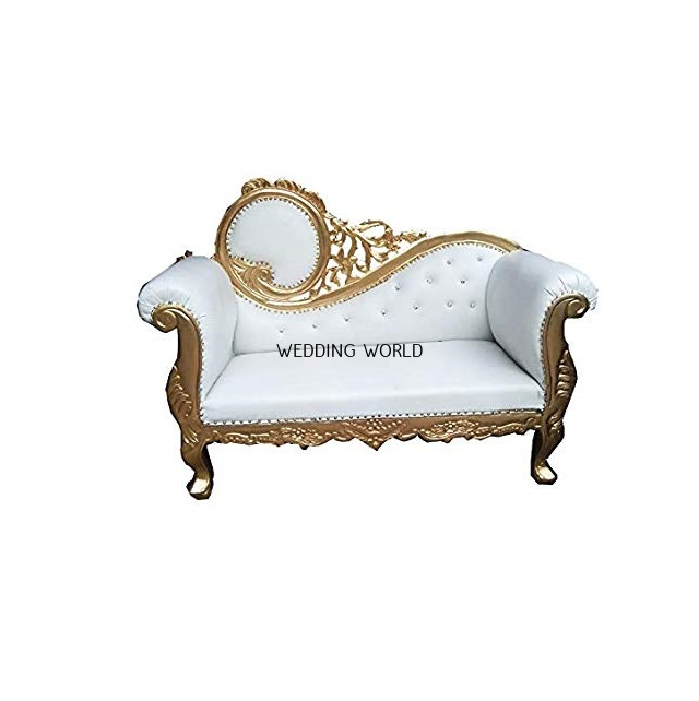 Wholesale Royal Look Metal Wedding Couch Two Sitter With Gold Plated Furniture