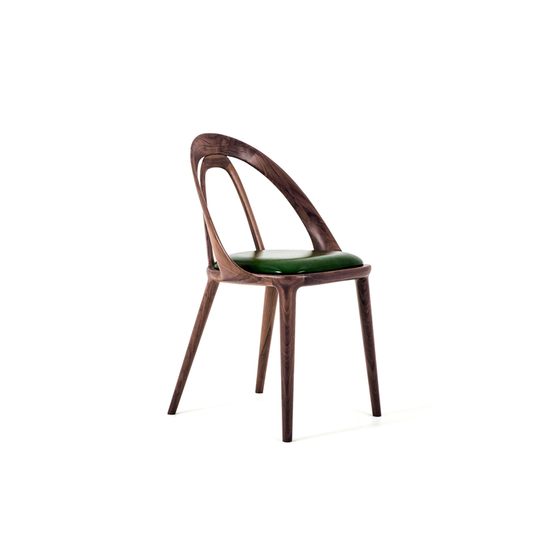 Nordic luxury Leather walnut Wood dining Chair Exporter