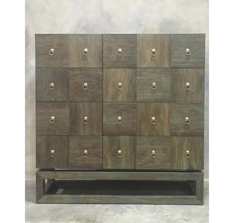 Checkers (Distressed Green) - Chest of drawers Supplier of Pakistan