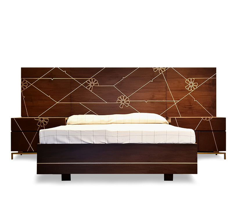 Infinite Geometry - Bed Set (with 2 Night Stands) Manufacturer of Pakistan