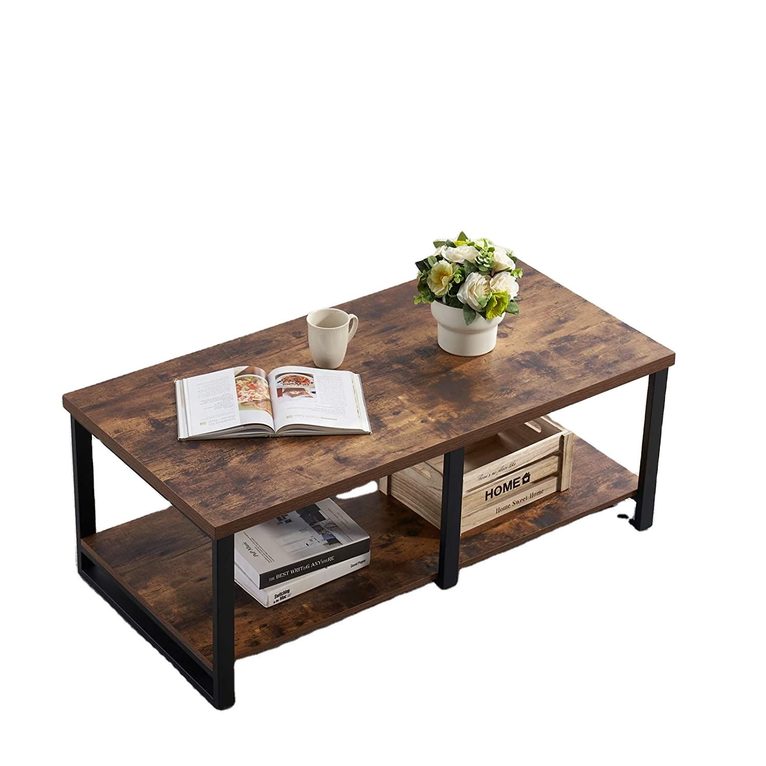 Wood and Metal Cocktail Console Tables with Open Storage Shelf Supplier