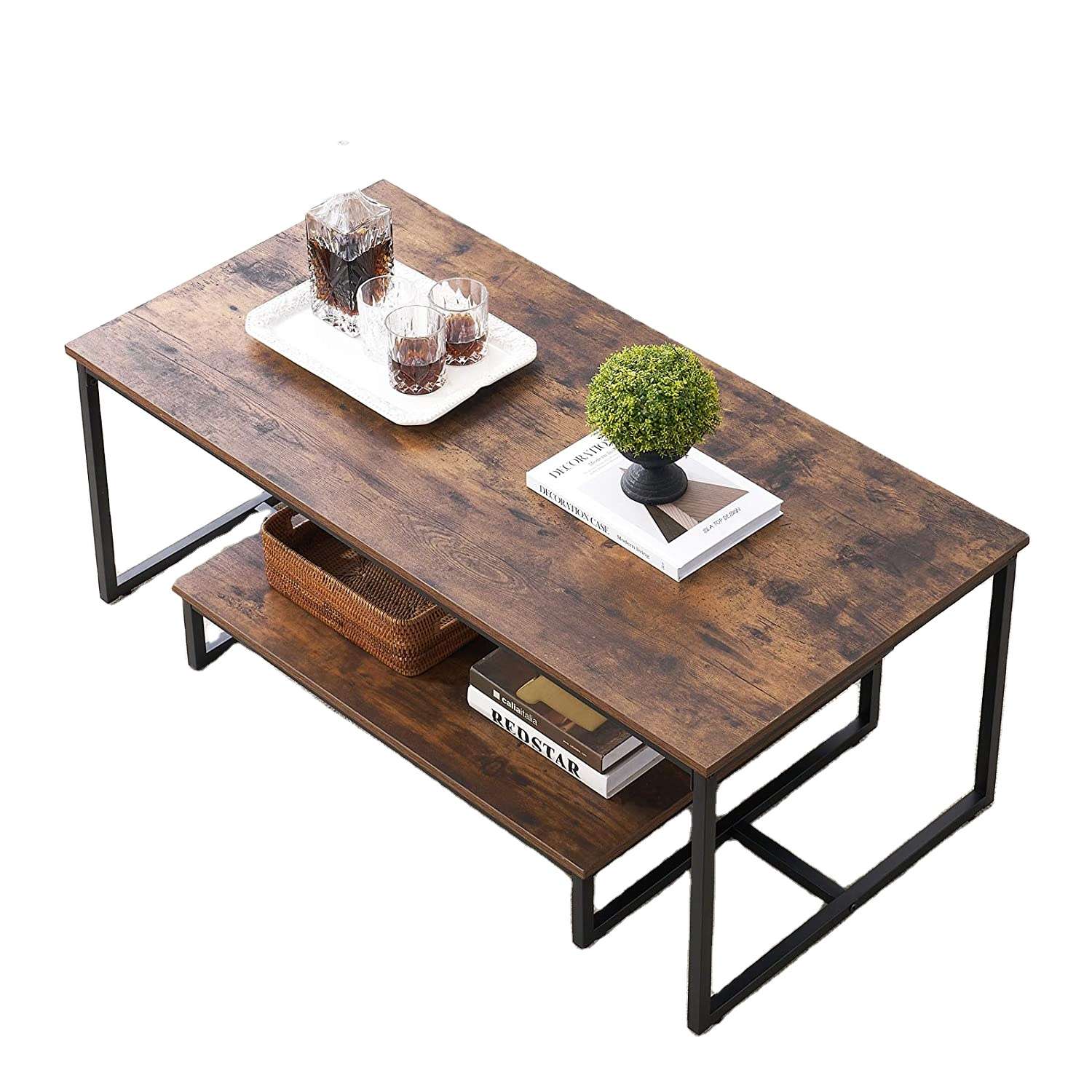 Nesting Coffee Side Table Set with Metal Legs Living Room Supplier